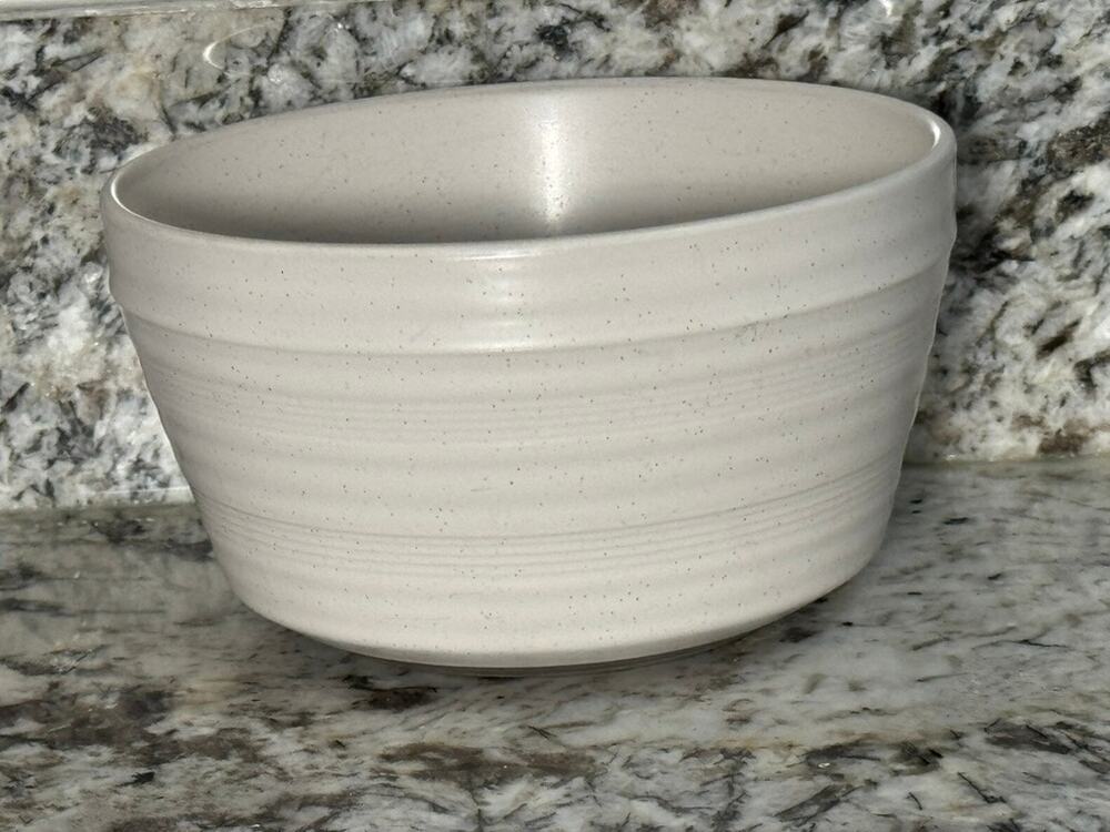 Bee & Willow Milbrook Speckled 6” White Cereal/Soup Bowls Stoneware